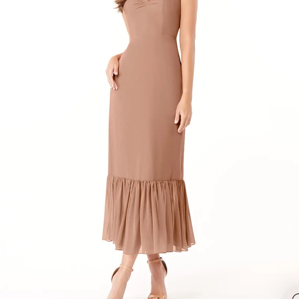Azazie Champagne Rose A-Line Sweetheart Neckline Chiffon Dress NWT